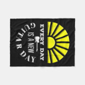 Everyday Is A New Guitar Day Funny Quote Guitarist Fleece Deken (Voorkant (Horizontaal))