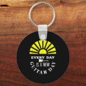 Everyday Is A New Guitar Day Funny Quote Guitarist Sleutelhanger (Voorkant)
