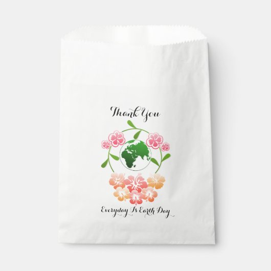 "Everyday is Earth Day" Floral Favor Tassen. Bedankzakje (Voorkant)