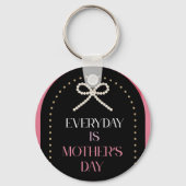 Everyday is Mothers Day Elegance Pink Bow Keychain (Voorkant)