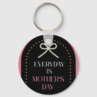 Everyday is Mothers Day Elegance Pink Bow Keychain