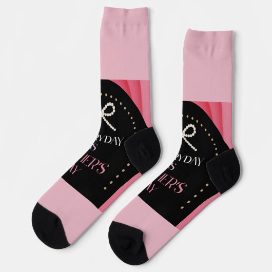 Everyday is Mothers Day Elegance Pink Bow Socks Sokken (Links)
