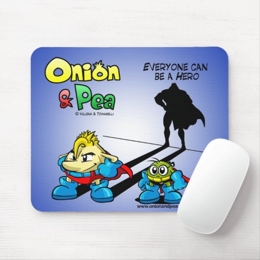 Everyone can be a Hero Onion & Pea mousepad. Muismat (Met muis)