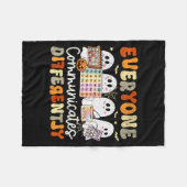 Everyone Communicates Differently Halloween Slp Sp Fleece Deken (Voorkant (Horizontaal))