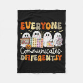 Everyone Communicates Differently Halloween Slp Sp Fleece Deken (Voorkant)