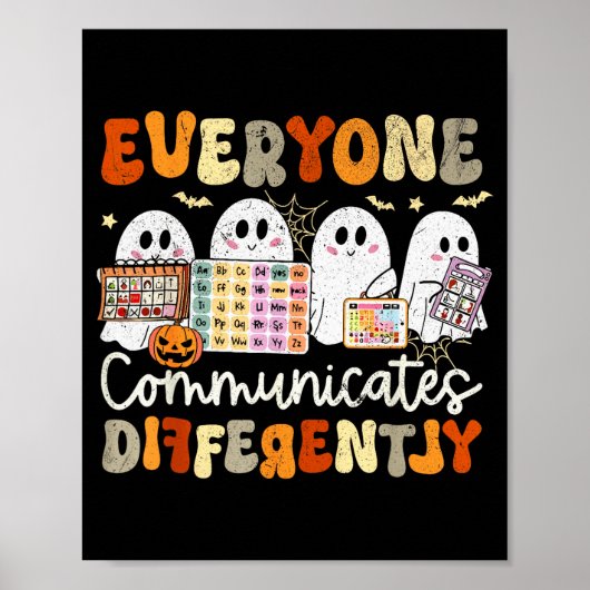 Everyone Communicates Differently Halloween Slp Sp Poster (Voorkant)