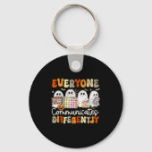 Everyone Communicates Differently Halloween Slp Sp Sleutelhanger (Voorkant)