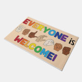 Everyone Is Welcome Hand Sign Language Doormat Deurmat (Schuin)