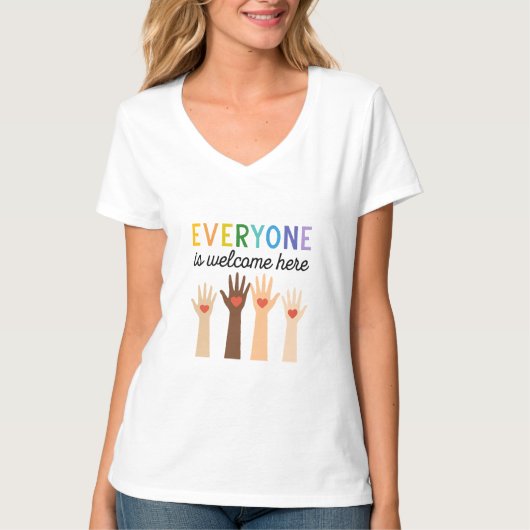 Everyone Is Welcome Here – Diversity & Inclusion T-shirt (Voorkant)