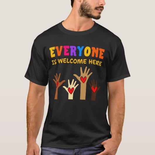 Everyone is welcome here support Idaho teacher T-shirt (Voorkant)