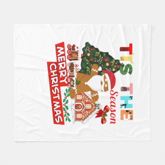 Everyone Loves A At Christmas Christmas Santas Com Fleece Deken (Voorkant (Horizontaal))