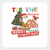 Everyone Loves A At Christmas Christmas Santas Com Vierkante Sticker (Voorkant)