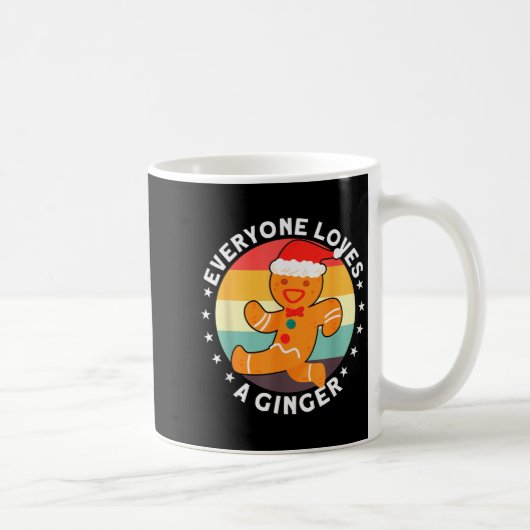 Everyone Loves A Ginger Tee Redhead Gingerbread Ch Koffiemok (Rechts)