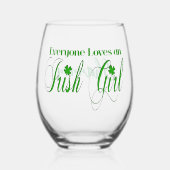 Everyone Loves an Irish Girl Wijnglas Zonder Voet (Voorkant)