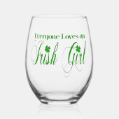 Everyone Loves an Irish Girl Wijnglas Zonder Voet (Voorkant)