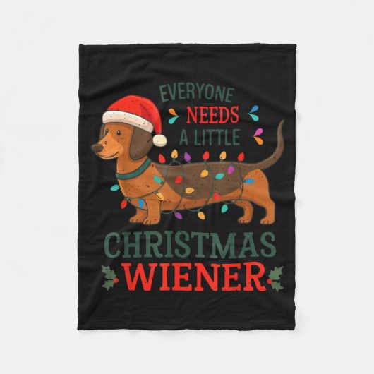 Everyone Need Weiner Dog Christmas Dachshund Pajam Fleece Deken (Voorkant)