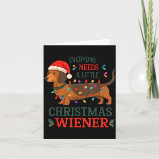 Everyone Need Weiner Dog Christmas Dachshund Pajam Kaart (Voorkant)