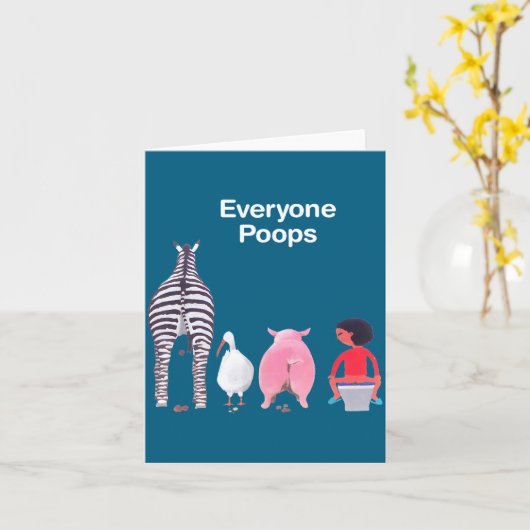Everyone Ops Funny Zebra G Toilet Humor  Kaart (Gele Bloem)