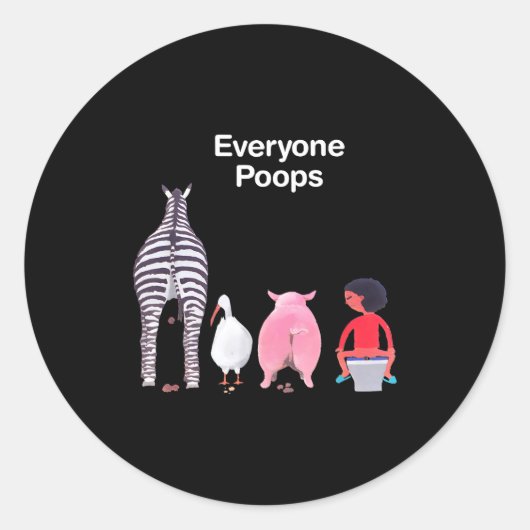 Everyone Ops Funny Zebra G Toilet Humor  Ronde Sticker (Voorkant)