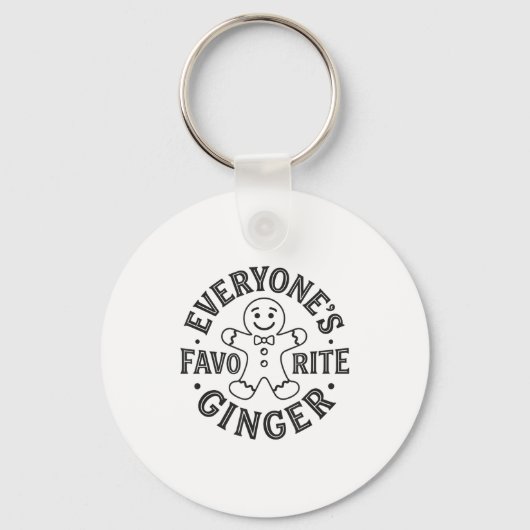 Everyone's Favorite Ginger T Funny Gingerbread Man Sleutelhanger (Voorkant)