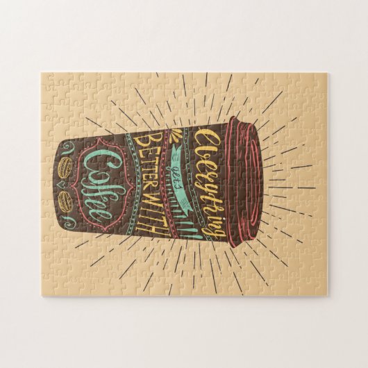 Everything Gets Better With Coffee Coffee Legpuzzel (Horizontaal)