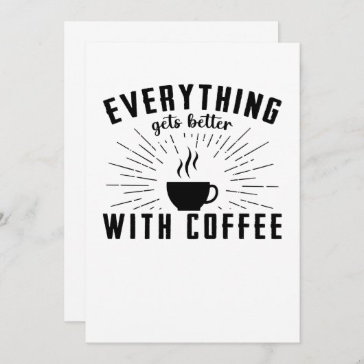 Everything Gets Better With Coffee Save The Date (Voorkant / Achterkant)