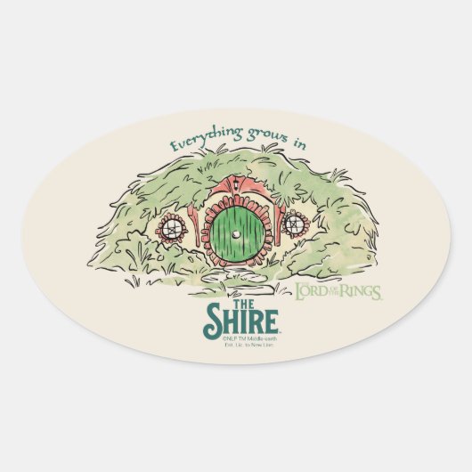 Everything Grows in THE SHIRE™ Ovale Sticker (Voorkant)