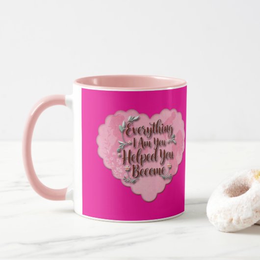 Everything I Am – Soft Floral Typography Art Mok (Met donut)