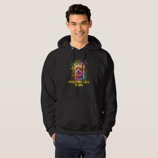 Everything I Bite Is Mine Yorkshire Terrier Dog Br Hoodie (Voorkant volledig)