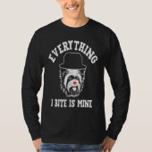Everything I Bite Is Mine Yorkshire Terrier Dog Br T-shirt (Voorkant)