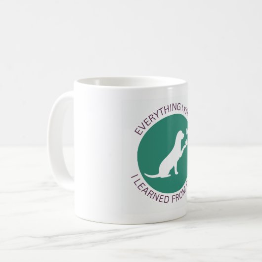Everything I Know, I Learned from Dogs Coffee Mug Koffiemok (Voorkant links)