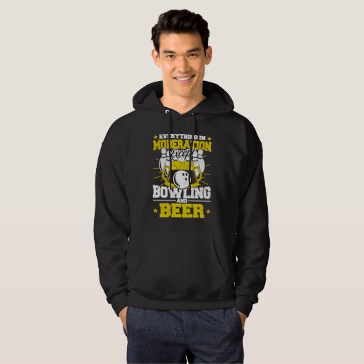 Everything in Moderation Except Bowling and Beer M Hoodie (Voorkant volledig)