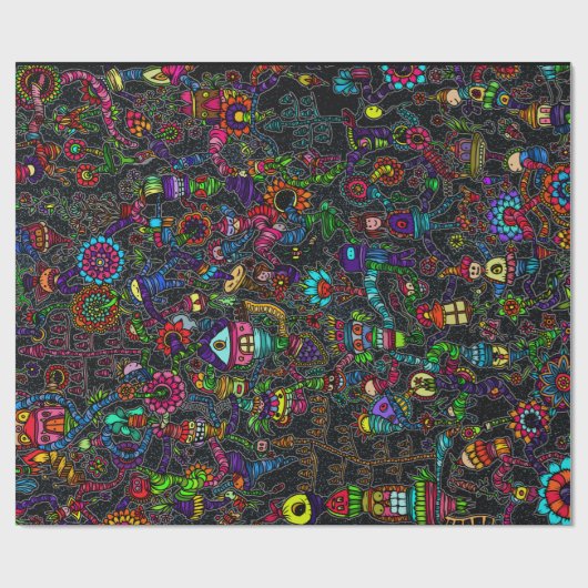 Everything is connected cadeaupapier (Vlak)