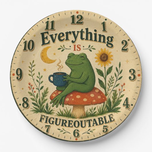 Everything Is Figureoutable Frog Papieren Bordje (Voorkant)
