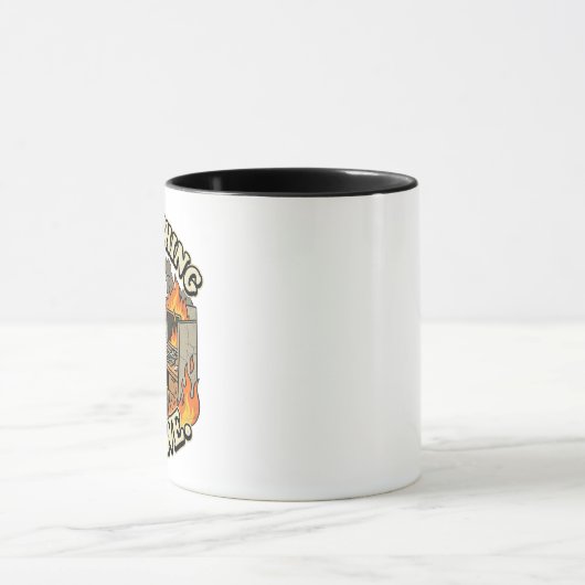 Everything Is Fine | Funny Skeleton Dumpster Fire Mok (Midden)