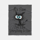 Everything It's Fine Cat Fine 2A I'm Fine Lover Hu Fleece Deken (Voorkant)