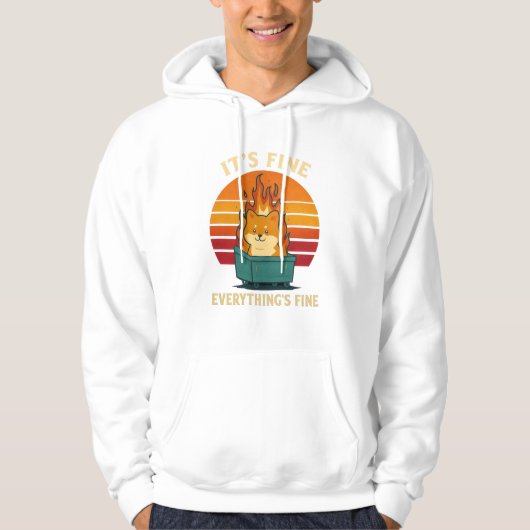 Everything’s Fine – Calm in Chaos Meme Art Hoodie (Voorkant)