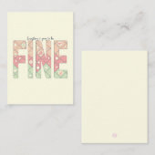 Everything’s Going to Be Fine Cute Motivation Card Notitiekaartje (Voorkant / Achterkant)