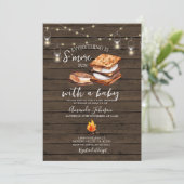 Everything S'more Fun Wood Baby shower Invitation Kaart (Staand voorkant)