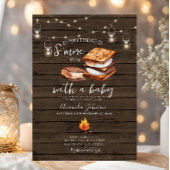 Everything S'more Fun Wood Baby shower Invitation Kaart