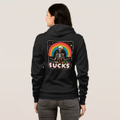 "Everything Sucks" Skeleton & Rainbow Hoodie 💀🌈 (Achterkant volledig)