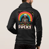 "Everything Sucks" Skeleton & Rainbow Hoodie 💀🌈 (Achterkant)