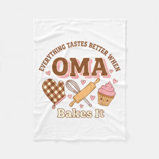 Everything Tastes Better When Oma Bakes It Mother' Fleece Deken (Voorkant)