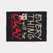 Everything Will Be Ok Funny Cat Motivational Sayin Fleece Deken (Voorkant (Horizontaal))