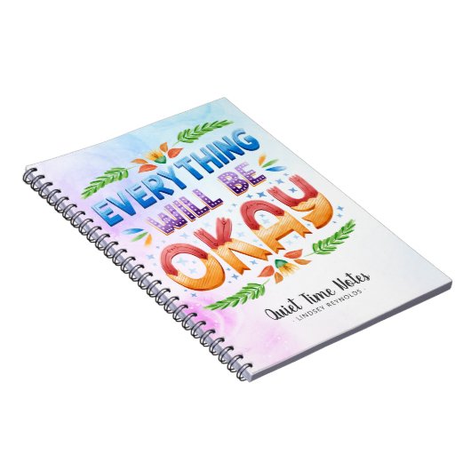 Everything Will Be Okay | Monogram Stiltijd Notitieboek (Rechterzijde)