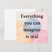 Everything You Can Imagine is Real Quote Art Card Feestdagenkaart (Voorkant / Achterkant)