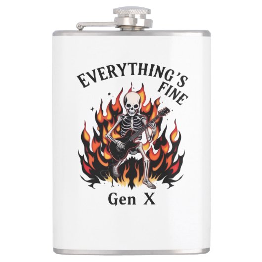 Everything's Fine Gen X - Vinyl verpakte fles Heupfles (Voorkant)