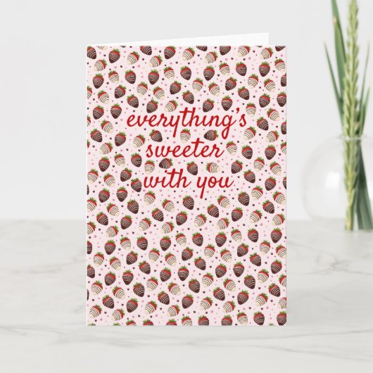Everything's Sweeter with You Valentines Day Card Feestdagen Kaart (Voorkant)
