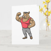 Everzwijn Bodybuilder Bodybuilding Spieren Kaart (Gele Bloem)