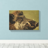 Everzwijnen kop (Lelijk varken) Canvas Afdruk (Insitu (Houten vloer))